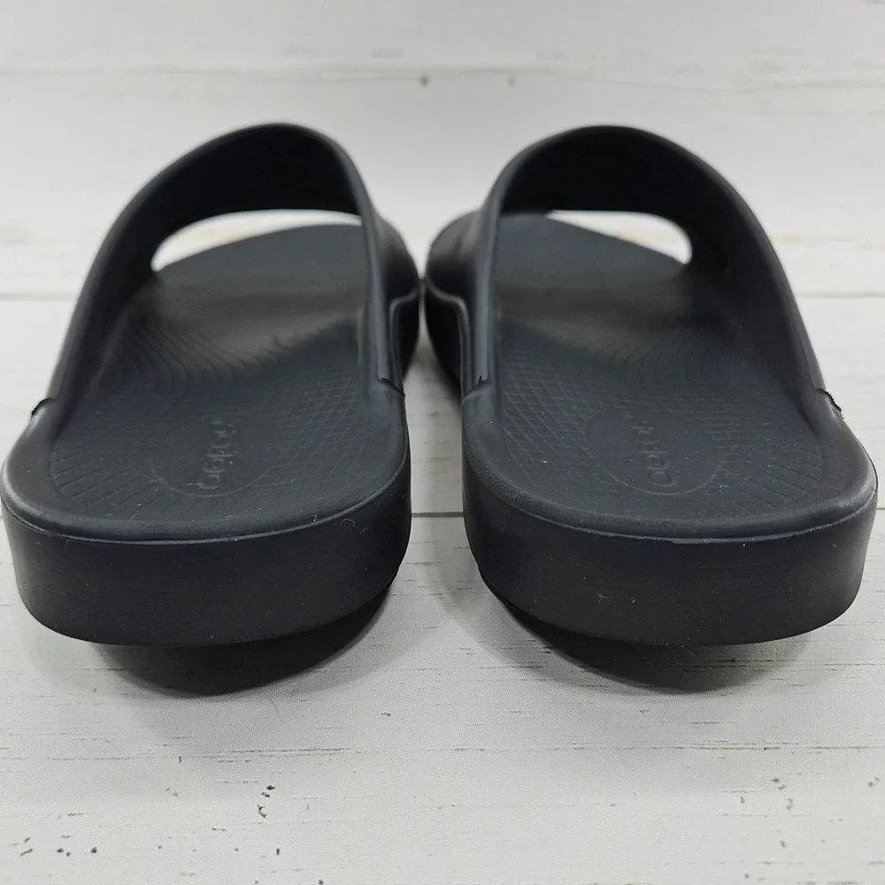 Oofos OOahh Mens Size 10 Black  Recovery Summer Slide Sandals Arch Support‎